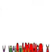 a drawing of a red, yellow, and green flower